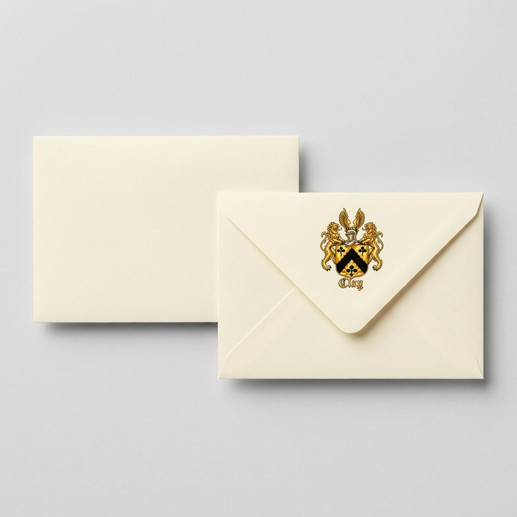 Cream business envelopes with official gold Lion&