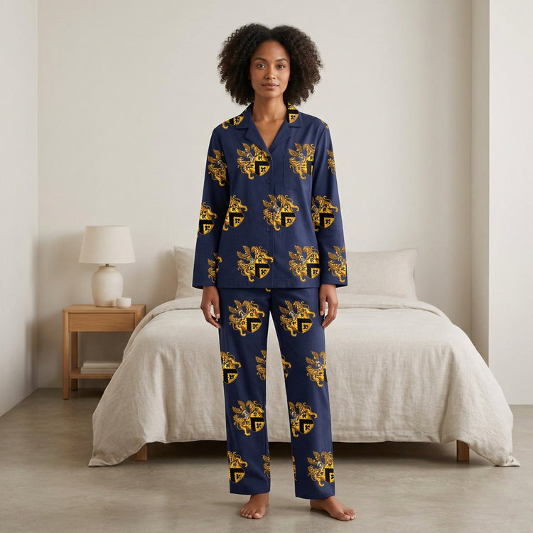 Clay Tartan Pajama Set shown on a model