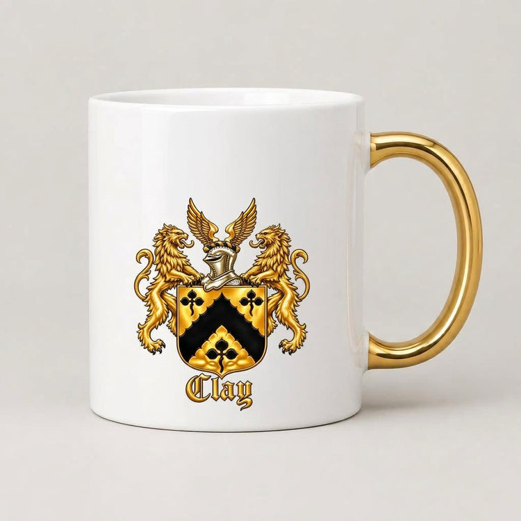 Clay lion crest mug