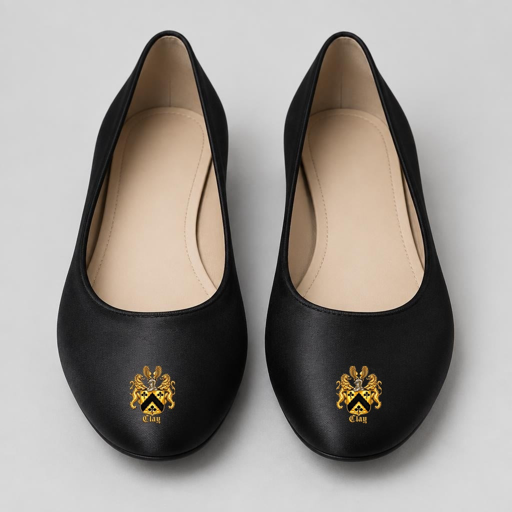 Ballerina flats with Clay crest on the toe