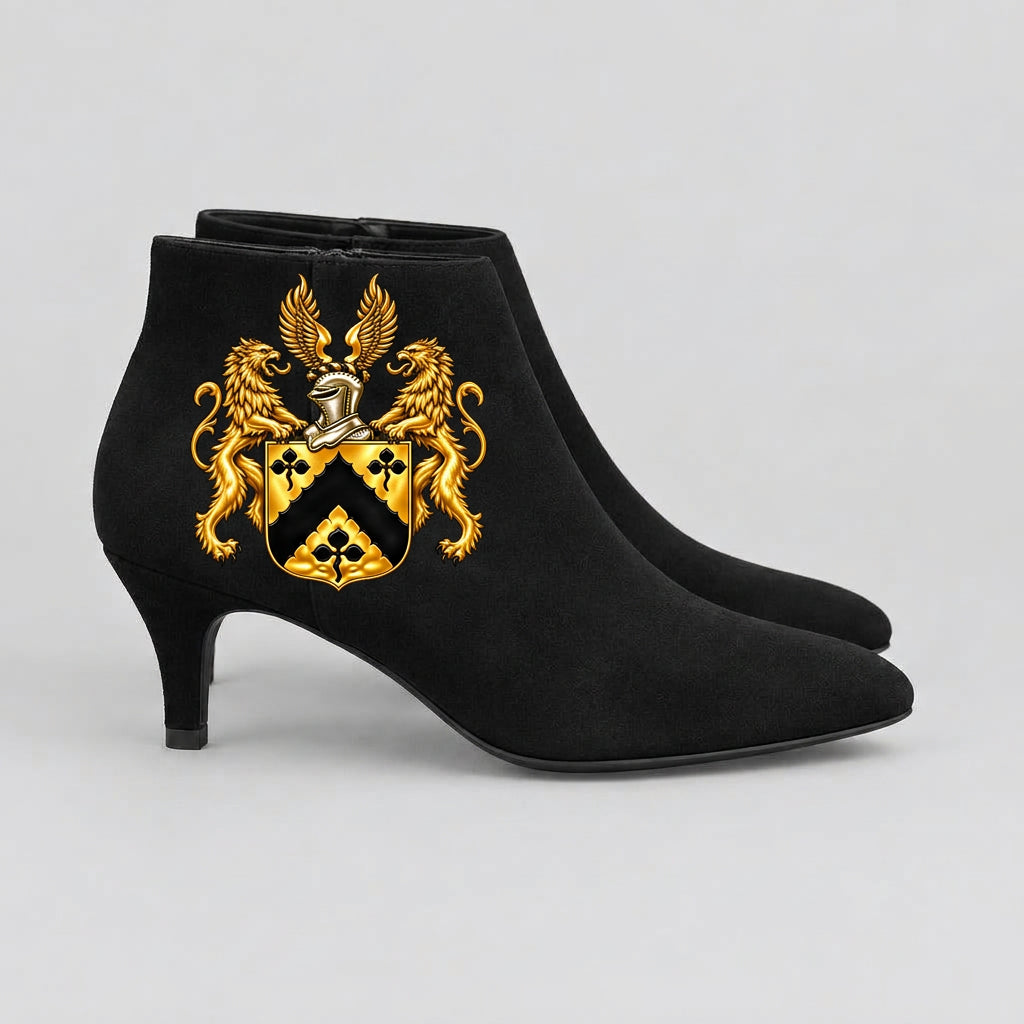 Black ankle booties with the official Lion&