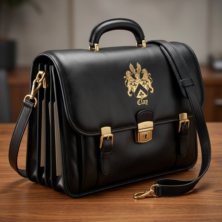 Clay crest lambskin leather briefcase