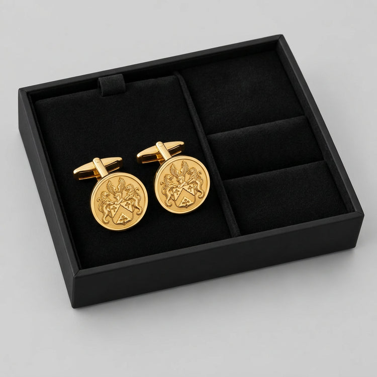Matched pair of oval gold Lion&