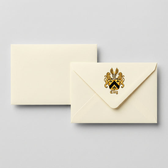 Cream business envelopes with official gold Lion&