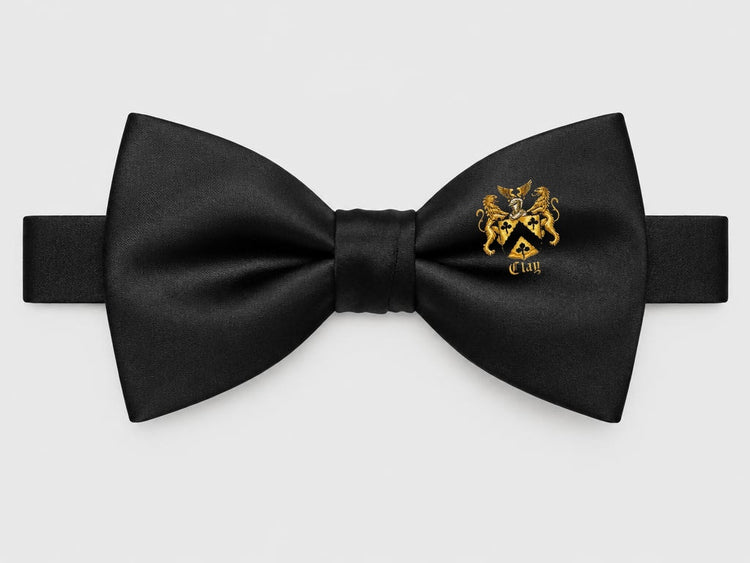 Classic black self-tie silk bow tie with official Lion&