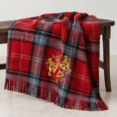 Pure wool Clay tartan blanket with the official Lion&