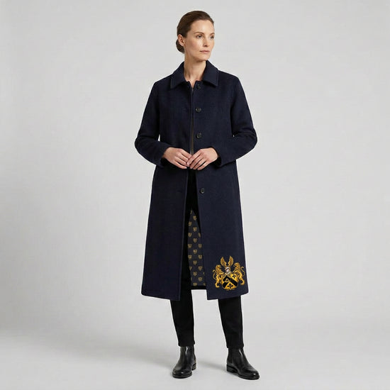 Lion’s Crest Wool Coat — Full Length, Midweight