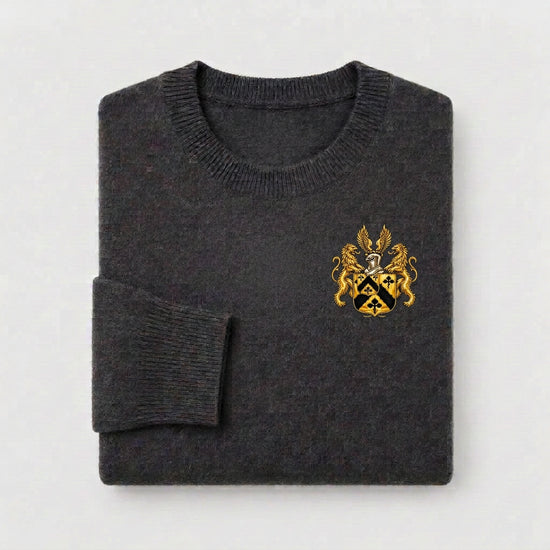 Lion’s Crest Cashmere V-Neck Sweater