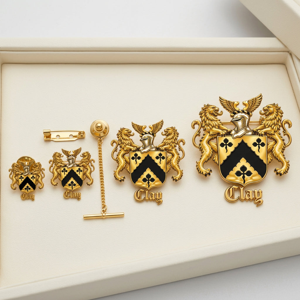 Lion’s Crest standalone tie tacks in five sizes