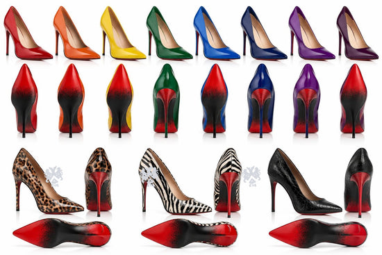 Zebra patent stilettos with official silver Lion&