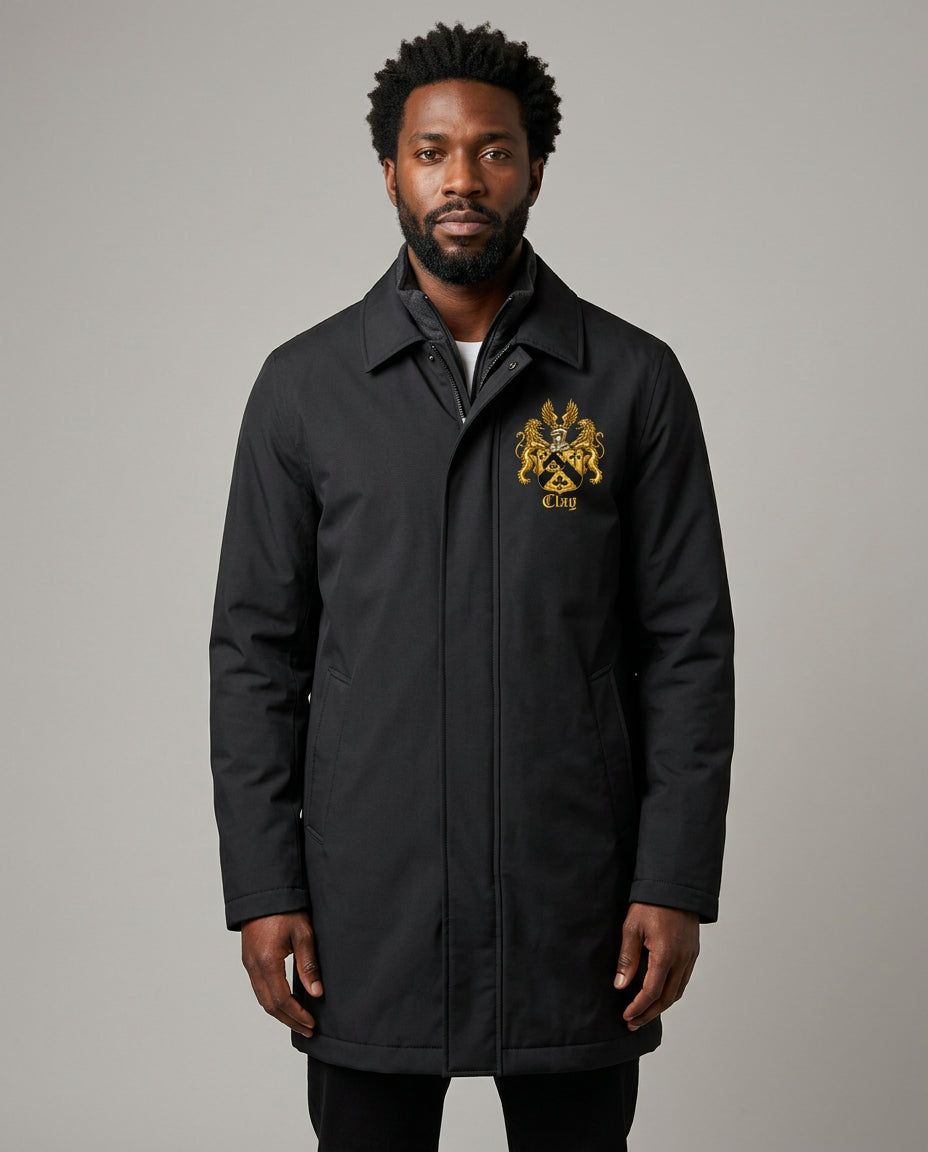 Black waterproof insulated car coat with the official gold Lion&