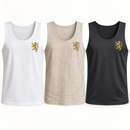 True sleeveless tank top with gold Lion&