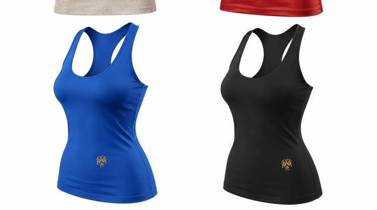 Women’s racerback Lion’s Crest tank with a small hip crest
