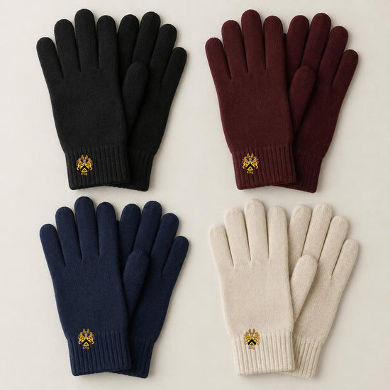 Wool and cashmere gloves with the exact full official Lion&