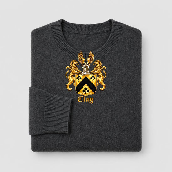 Cashmere waistcoat with the gold Clay crest on the right side