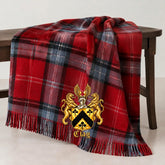 Tight faux fur Clay tartan blanket with the official Lion&